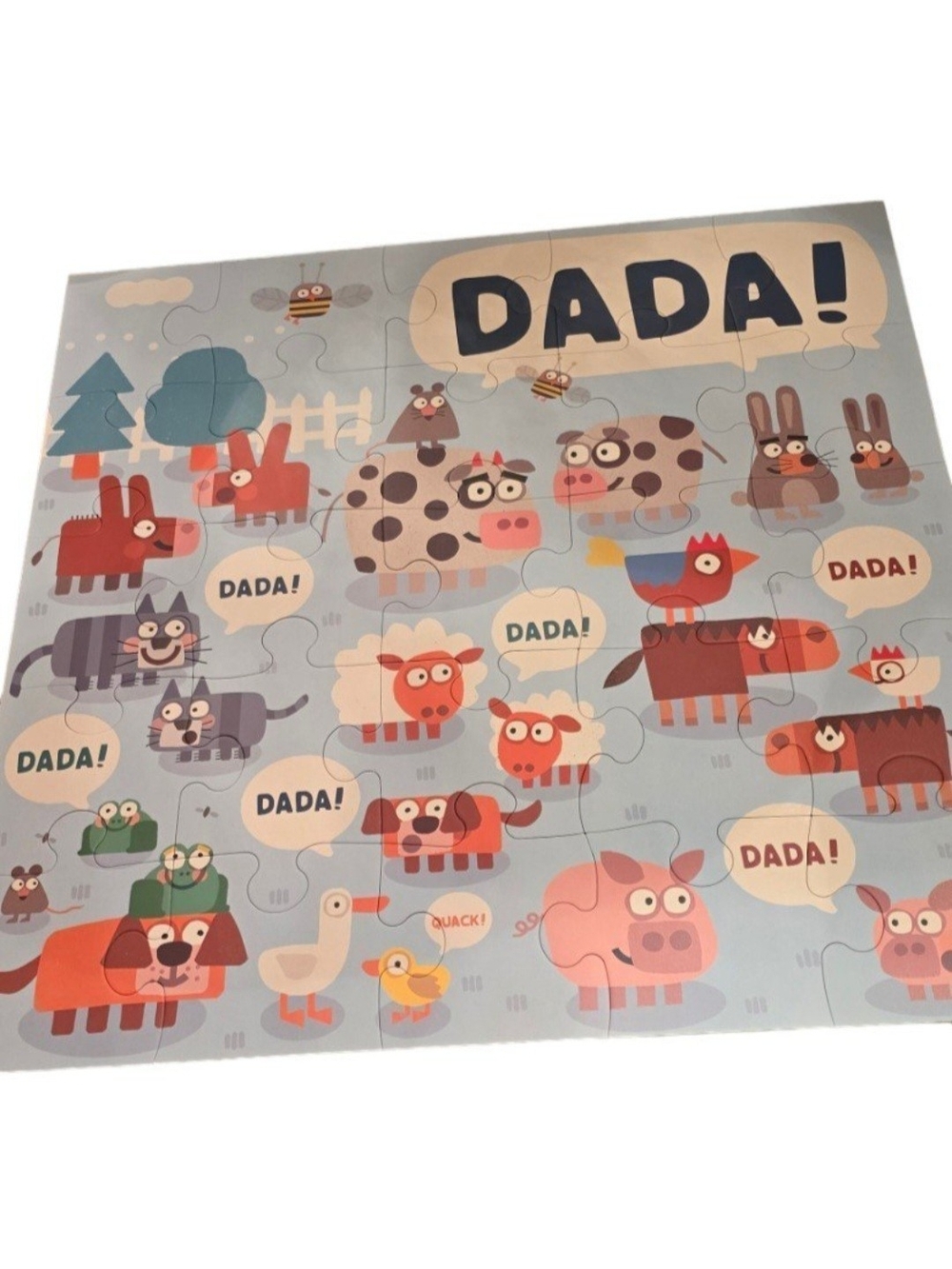 DADA! Kids Farm Animal Puzzle Mat - Blue